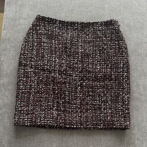 Calvin Klein Black and Red Tweed Pencil Skirt